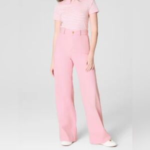 NWT SPANX Supersmooth Stretch Twill Wide Leg Pants Fleur Pink Size M $130 Retail